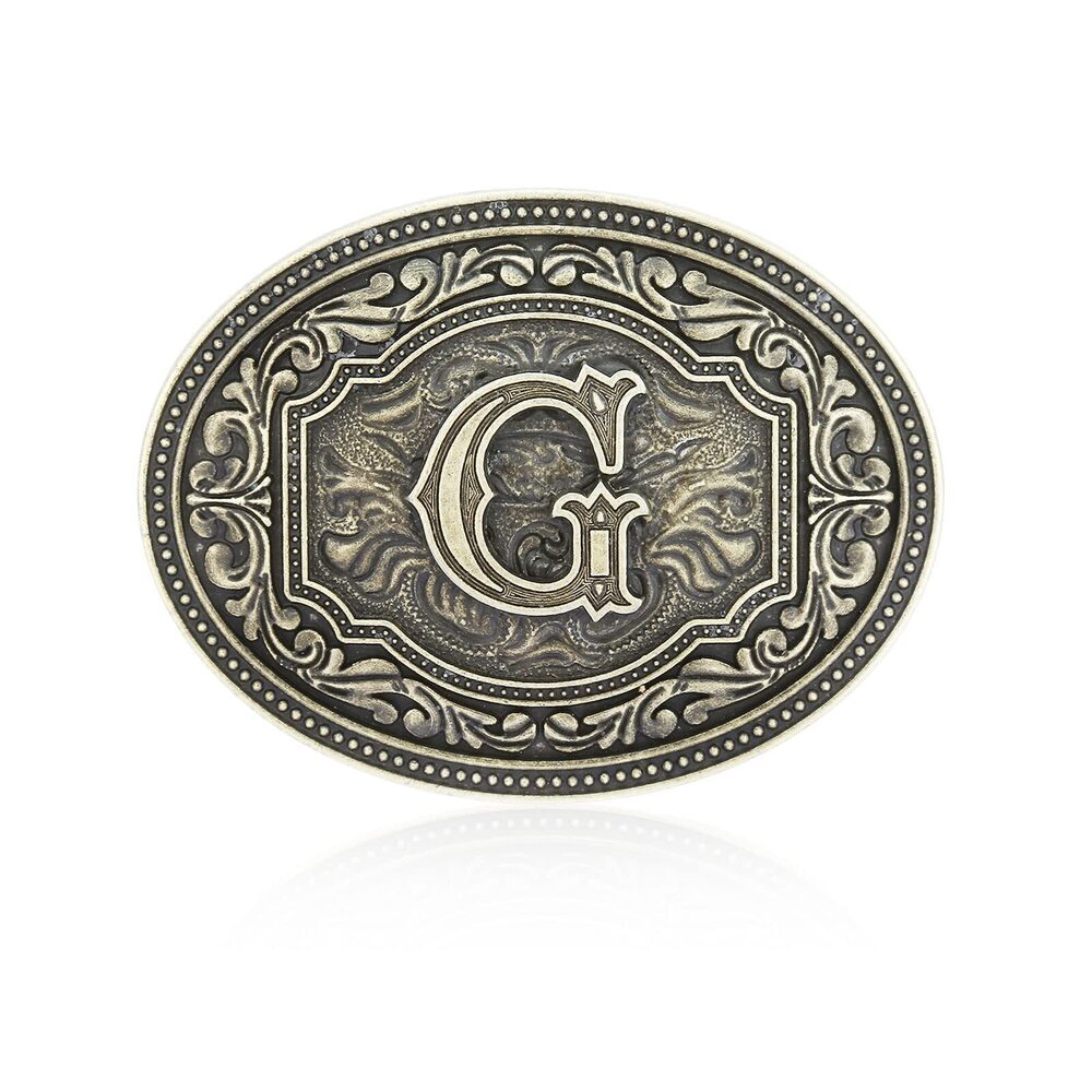 3926 Western Belt Buckle Initial Letters ABCDEFG to Z Cowboy Rodeo Large